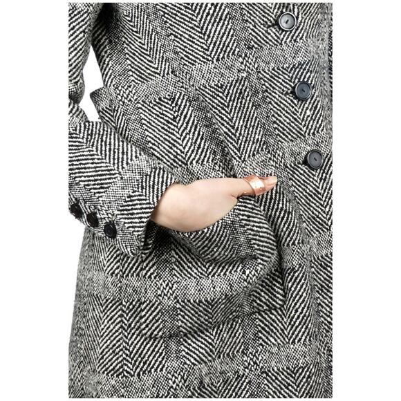 Vintage 1950s Black & White Tweed Knit Coat by Norell for I. Magnin | XS/Small - Picture 9 of 9
